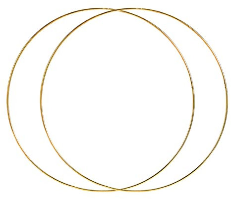 Qianly 2er Pack Große Metall Blumenkranz Makramee Gold Hoop Ringe für DIY Hochzeitskranz Dekoration, Traumfänger Und Makramee Wandbehang Handwerk, 45cm