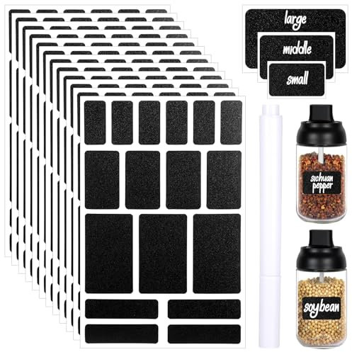 YUXIANLB 171PCS Labels Stickers Removable Labels for Storage Bins Spice Jars Label Price Sticker Chalkboard Markers Food Tag Easy Peel Off Custom Price Stickers Storage Containers Classification