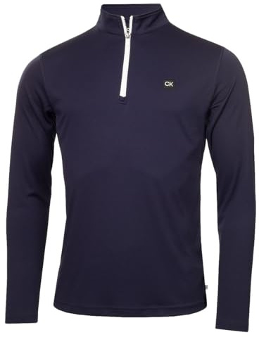 Calvin Klein Mens Westgate Half Zip Lightweight Sweater - Navy - XL