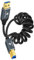 Thzzhnno Cable en Espiral USB 3.0 a B, Cable en Espiral USB Tipo A a Tipo B 5Gbps para estación de acoplamiento, discos duros externos, escáner, impresora (De 95 MM a 1 M)