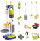 Kinderstaubsauger Mit Saug und Soundfunktion,14pcs Kinder Reinigung Set, Putzset Kinderbesen Set Spielzeug für Kleinkinder, Spielzeug für die Hausreinigung für Jungen Mädchen ab 3 Jahren (Blau)