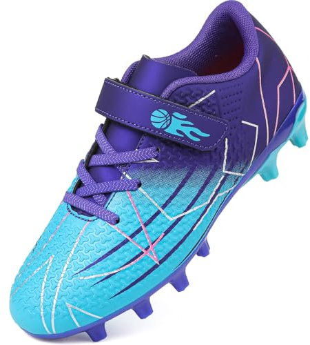 GOGOUP Scarpette da calcio per ragazzi Adolescenti Scarpe sportive all'aperto Professione Competizione Low-Top Spike Scarpe da calcio Unisex, Viola, 39 1/3 EU