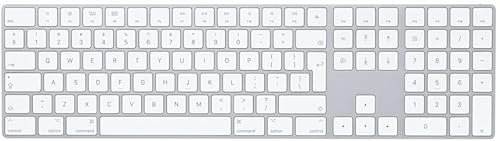 2017 Apple Magic Keyboard with Numeric Keypad (Wireless, Bluetooth) (QWERTY Italian) Silver (Renewed)
