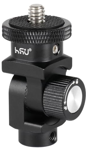 HSU 1/4 Vertikale Halterung Adapter für Actionkamera mit 180° Schwenkbügel | Verlängerungsarm aus Aluminiumlegierung, für GoPro Mission 1/Hero 13/12, Insta 360 X5/X4/X3, Zubehör mit 1/4-Gewindelöchern