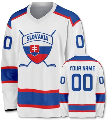 Maglia da Hockey su Ghiaccio Personalizzata, Maglia da Hockey a Maniche Lunghe Stampata Personalizzabile, Abbigliamento per Tifosi di Hockey su Ghiaccio, Uomini, Donne e Giovani, A08