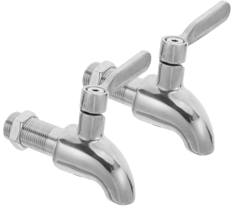 Amosfun 2stücke Edelstahlhahn Für Getränkespender Wasserhahn Für Glasgefäß Ersatz-wasserhahn Für Wasserspender Für Wasserkrug Ersatzteile Für Getränkespender