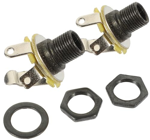 WEKADRIN 2 Stück 6,35mm Ausgangsbuchse für E-gitarre und Bass Metall Gitarrenjack mit Schrauben Robuste Verbindung für Instrumentenzubehör