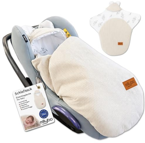 Millybo Baby Fußsack Einschlagdecke für Babyschale und Kinderwagen