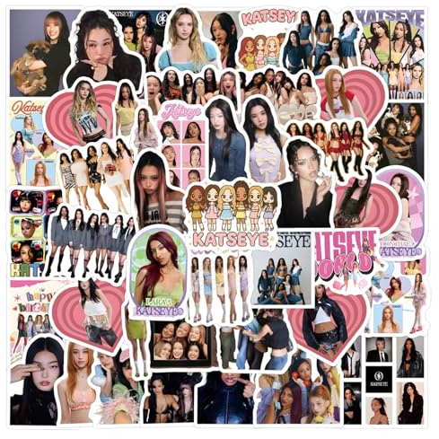 120 Stück KATSEYE Stickers, Kpop Korean Coole Aufkleber, Vinyl Wasserdichte Graffiti Aufkleber für Laptop Gepäck Party Supplies, Jugendliche und Erwachsene