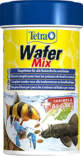 Tetra Wafer Mix - Fischfutter für alle Bodenfische (z.B. Welse) und Krebse, für gesundes Wachstum und Vitalität, 100 ml Dose