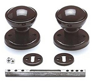 Door Knob Set - Mortice - Plastic - Brown (1)