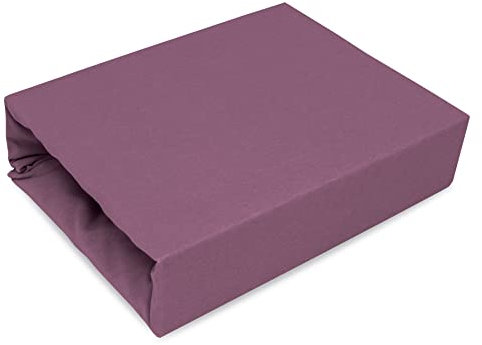 Best for Kids Spannbettlaken Spannbetttuch 100% Baumwolle Jersey in 22 Farben und 9 Größen (80x160, Pflaume)