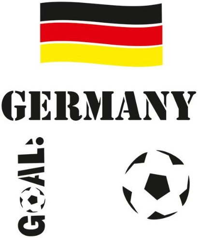 Eulenspiegel Selbstklebendes Schablonen-Set Deutschland Fussball