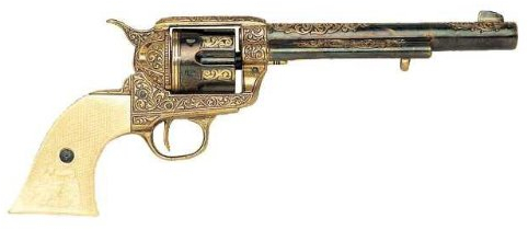 Denix Replica Kavallerie Colt Peacemaker 34cm, Colt 45 Dekowaffe, Western Revolver, Cowboy Sherriff Deko, Zamac, Trommel Spannen Abschlagen