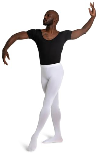 Capezio Ultra Soft Footed Tights For Women, Professional Dance Tights For Dance Performances & Studio Time, Comfy Design With Self-Knit Waistband - White, Size L-XL