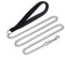 HAPPY HACHI Chain Dog Lead 4ft/1.2m, Heavy Duty Chew Proof Metal Dog Lead with Nylon Soft Padded Handle for Small Medium Large Dogs, Black-Width 0.4 cm