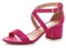 Ajvani Womens Ladies mid Low Block Heel Cross Straps Party Strappy Sandals, Fuchsia Pink Suede, 3 UK