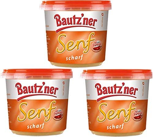 Bautzner Senf 3 X 200 ml Feinschmecker Senf scharf