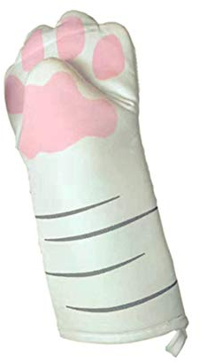 PAEFIU Mitaines De Four Patte De Chat, Gants Maniques en Coton Épaissir, Gants De Cuisine en Silicone Antidérapants Résistants à La Chaleur Adaptés pour La Cuisine, Les Grillades, Micro-Ondes