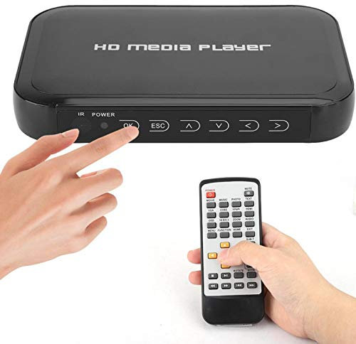 Media Player mit Fernbedienung, 1080P HDMI Multimedia Player M3 HD Netzwerk Video Hard Disk Player 100-240 V Hdmi Multimedia Player Box, M3 HD Netzwerk Video Player(Mich)