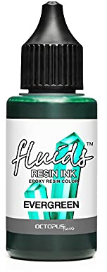 Octopus Fluids Resin Ink EVERGREEN, Alcohol Ink für Epoxidharz und UV-Resin, Resin-Farbe, Harz-Farbe grün, 30 ml