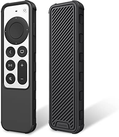 Fintie Funda Protectora para Apple TV Siri Remote 2021 2022–Funda de Silicona Ligera Antideslizante a Prueba de Golpes para Apple TV 4K/HD Siri Mando a Distancia (2ª generación/3ª generación), Negro