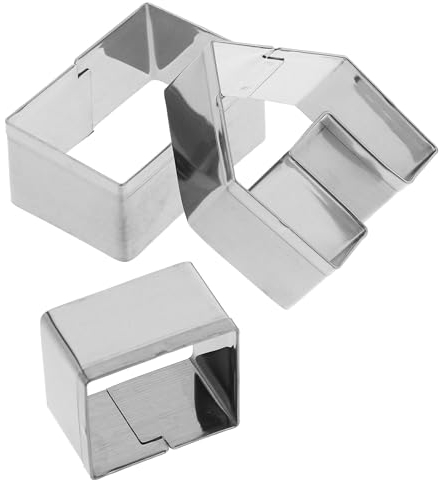 Operitacx 3 Stück Weihnachten Haus Ausstecher Set Mini Ingwer Haus Edelstahl Ausstechformen Kuchen Keks Pl?tzchen Ausstecher DIY Schokolade für Küche Cafe Festival Party Hochzeit Decor 4x4. 5x2cm