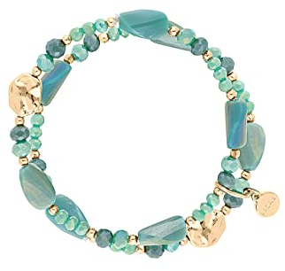 Lizas Schmuckarmband türkis Armband Perlenarmband verschiedene Varianten (türkis petrol gold/zweireihig)