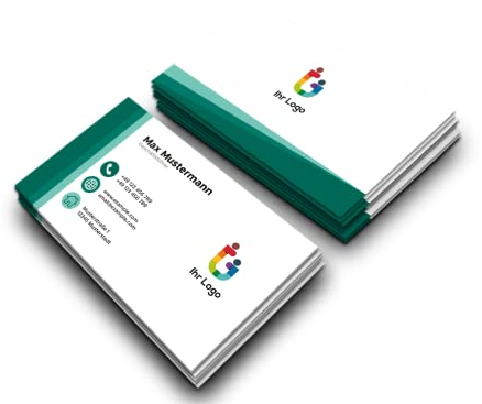 Premium Visitenkarten personalisiert (85x55mm), Premium Papier, hochwertiger Druck, hohe Qualität, selbst gestalten für Business, Unternehmen, Startup & privat (Elegant Green)