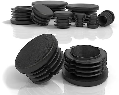 PD® Bouchons à lamelles Ronds 42mm pour Tube Rond | Embouts Ronds PE | Bouchon Pied de Chaise | Bouchon Tube Carré pour Tubes Métalliques, Chaises, Canapés, Tables et étagères | 4 pcs.