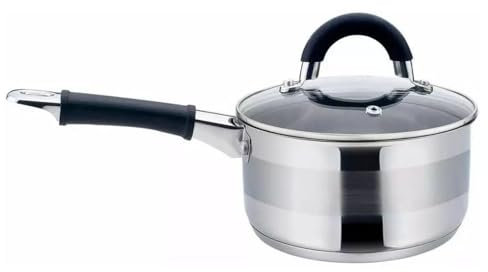 Luckyberg Induktionstopf mit Griff/mit Glasdeckel Dampfloch/hochwertiger Edelstahl, unbeschichtet, für alle Herdarten, spülmaschinenfest, Fleischtopf, Gemüsetopf, Kochtopf. (Ø 18cm)