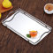 BBTISG Rechteckiges Edelstahl Tablett, 34.5 * 21cm Tablett mit Griff zum Dekorieren Serviertabletts Aufbewahrungsplatte für Zuhause, Restaurant, Snacks, Desserts, Obsttee