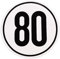 Geschwindigkeitsaufkleber 80 km/h D= 200mm