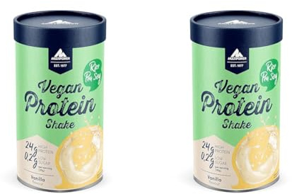 Multipower Vegan Protein Shake Pulver 420g, 100% veganes Protein Pulver auf pflanzlicher Basis mit Vanille-Geschmack, ideal zur Regeneration nach dem Sport (Packung mit 2)