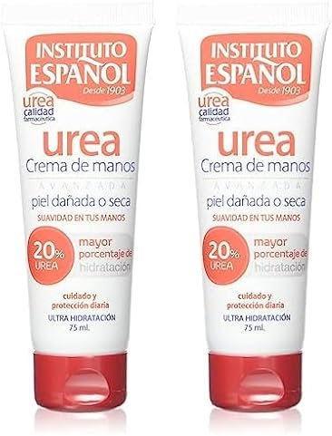 Instituto Español TUBO CREMA DE MANOS UREA, Hidratación, Suavidad 75ml, 75 mililitro, 1 (Paquete de 2)