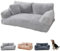 Luxuriöses, flauschiges Haustier-Sofa für Hunde und Katzen, beruhigend, waschbar, Plüsch-Couch für kleine und große Haustiere, gemütliches Schlafbett (80 x 58 x 30 cm, Hellgrau)
