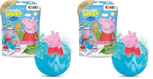 INKEE SURPRISE - Peppa Pig Badekugeln Kinder mit Überraschung Peppa Wutz Spielzeug für die Badewanne - Badezusatz Kinder (Packung mit 2)