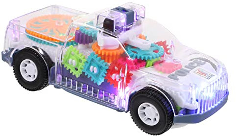 Milisten Spielzeugauto mit Leuchtenden Farben und Musik Mechanisches Kinderauto mit Zahnrädern Schraubendreher Geburtstagsgeschenke und Partyüberraschungen