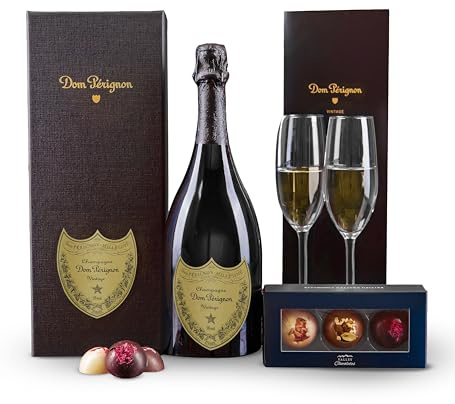 Vintage Dom Perignon 2015 Champagne & Gourmet Chocolates Gift Basket – Stunning Romantic Anniversary, Mother's Day, Birthday Present for Wine Lovers
