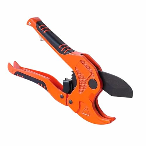 Kunststoff Rohrschneider PVC Rohrschere mit Ratsche Rohrschneidemaschine | 42mm mit Rutschschutzgriff für PVC PEX PPR Kunststoffrohre