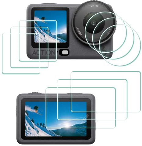 ULBTER [9Stück Displayschutz Schutzfolie für DJI OSMO Action 6 + Objektiv, Displayschutzfolie 9H Härte LCD Gehärtetes Glas Kratzfest