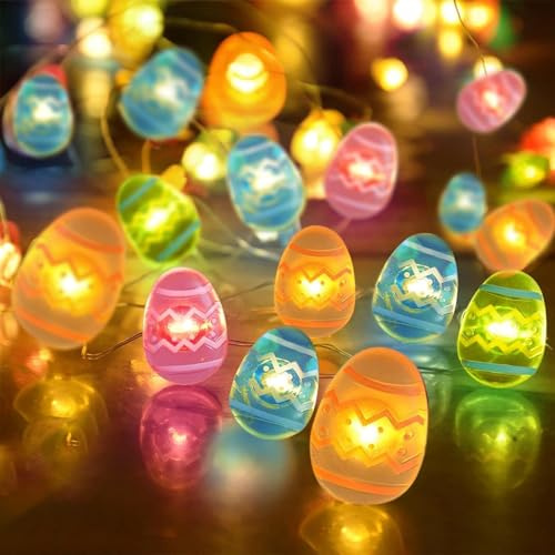 Lichterkette Ostern,2M 20LED Ostereier Lichterketten Innen,Ostern Lichterketten,Osterlichterkette Batterie Osterdeko,Ostereier Lampen,Osterei Ostern Lichter,Eier Lichterketten,für Party