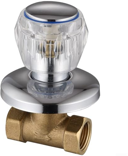 Yuanpgky Kupfer Verdecktes Duschventil, schnell zu öffnen, Wandmontage, Mischbatterie für Badezimmer und Solarwassersysteme, Silber(A)