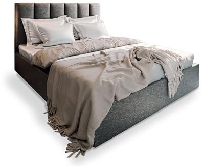 Masseno Polsterbett Lure 120x200 cm, Doppelbett, Bettkasten, Stauraum, Lattenrost Und Kopfteil - Grau, SAWANA 05