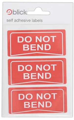 Blick Labels, Self Adhesive Stickers, Do Not Bend, 34mm x 75mm, 21 Labels, for Home, Office, Family, School, Letters