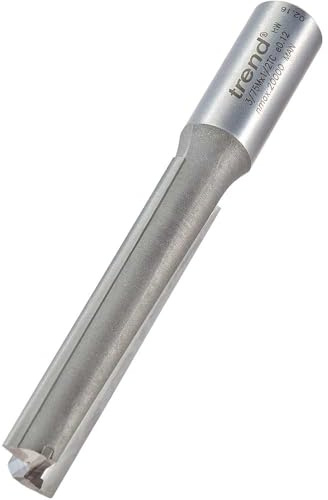 Trend Two Flute Router Cutter, 1/2 Inch Shank, 12mm x 63mm, TCT | Ideal For Smooth Profiling And Grooving In Wood, With Tungsten Carbide Tips For Longer Life, 3/75MX1/2TC