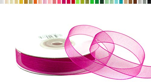 Organzaband 12mm x 25m Fuchsia Magenta