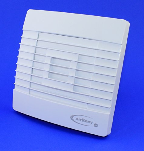 Badventilator mit Jalousie/Lamellen und Timer/Nachlauf Badlüfter Lüfter Ventilator weiß Front Ø 100 mm 10 cm prestigeTS Wandlüfter Ventilator Einbaulüfter Bad Küche