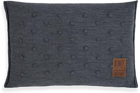 KNIT FACTORY - Noa Kissen - Anthrazit - 60x40 cm