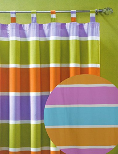 heimtexland Gardine Happy Schlaufenschal Blickdicht bunt gestreift HxB 260x140 cm Kürzbar - schwere weichfliesende Qualität schöner Fall …auspacken, aufhängen, fertig! Vorhang Typ249